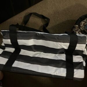 Thirty-one Black and White Striped Market Fresh Thermal Bag